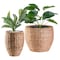 Vintiquewise Water Hyacinth Round Floor Planter with Metal Pot, PK 2 QI003547.2 - alternate 1